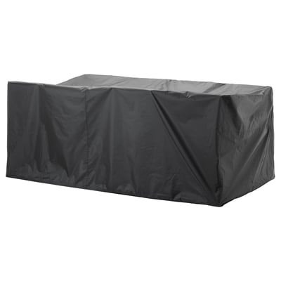 TOSTERÖ Housse pour meubles d'extérieur, ensemble table+chaises/noir, 260x148 cm