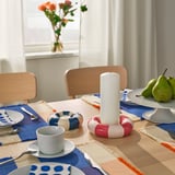 TRÄDSTAM Bougeoir bougie bloc, rose foncé/blanc, 4 cm