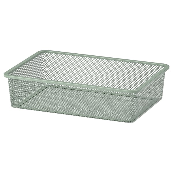 TROFAST Boîte de rangement en filet, gris vert clair, 42x30x10 cm