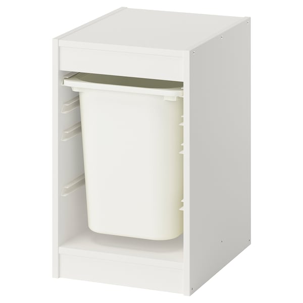 TROFAST Combinaison de rangement avec boîte, blanc/blanc, 34x44x56 cm