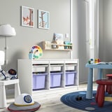TROFAST Combinaison structure + bacs, blanc blanc/mauve, 99x44x56 cm