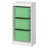 TROFAST Combinaison structure + bacs, blanc/vert vif, 46x30x94 cm