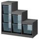 TROFAST Combinaison structure + bacs, gris/bleu gris, 99x44x94 cm