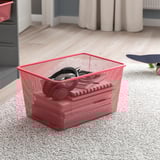 TROFAST Combinaison structure + bacs, gris/rouge clair, 46x30x94 cm