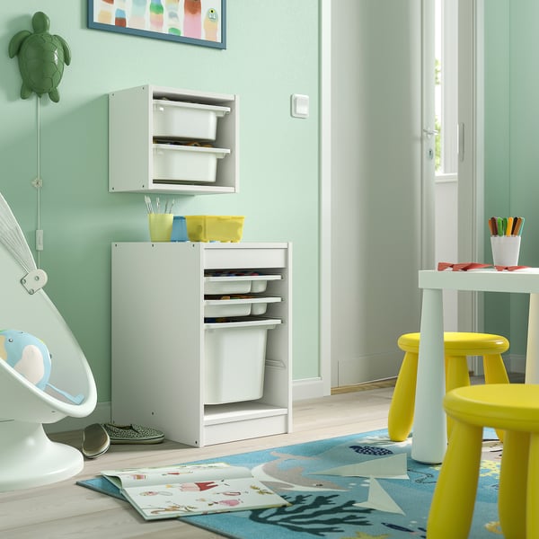 TROFAST Rangement mural, blanc/blanc, 34x21x30 cm
