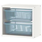 TROFAST Rangement mural, blanc/bleu gris, 34x21x30 cm