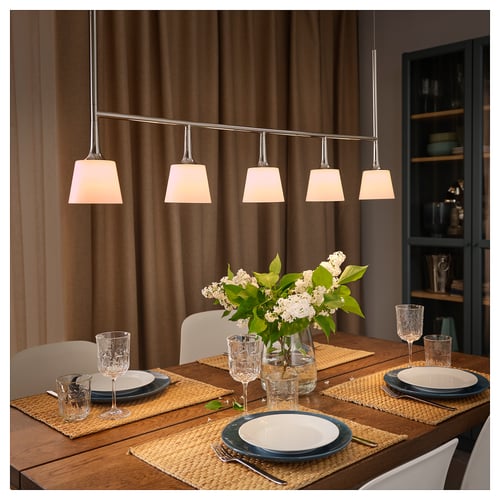 TYBBLE Suspension LED avec 5 ampoules, nickelé/opalin verre IKEA Suisse