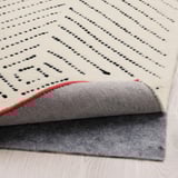 UNDERVISNING Tapis, poils ras, blanc cassé noir/fait main, 170x240 cm
