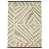 UNDERVISNING Tapis, poils ras, blanc cassé noir/fait main, 170x240 cm