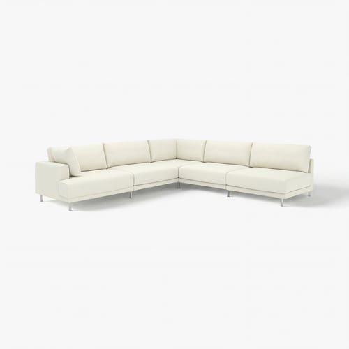 UPPÅKRA Canapé d'angle modulaire, 6 places, sans accoudoir à droite/Axvall blanc cassé