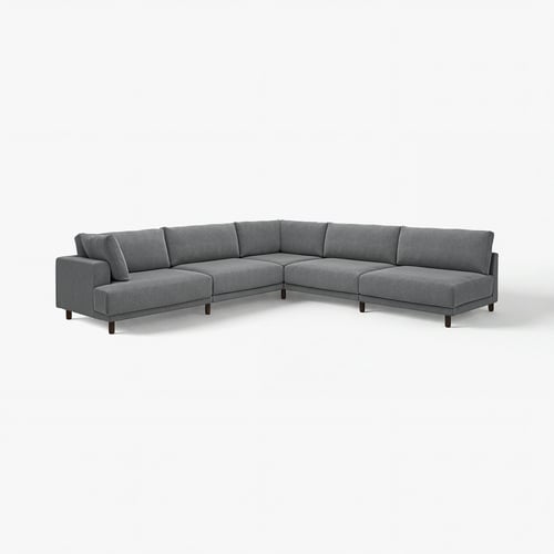 UPPÅKRA Canapé d'angle modulaire, 6 places, sans accoudoir à droite/Johanneshov gris foncé
