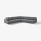 UPPÅKRA Canapé d'angle modulaire, 6 places, sans accoudoir à droite/Johanneshov gris foncé