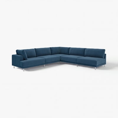 UPPÅKRA Canapé d'angle modulaire, 6 places, sans accoudoir à droite/Samsala bleu foncé