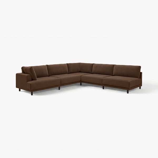 UPPÅKRA Canapé d'angle modulaire, 6 places, sans accoudoir à droite/Samsala brun foncé