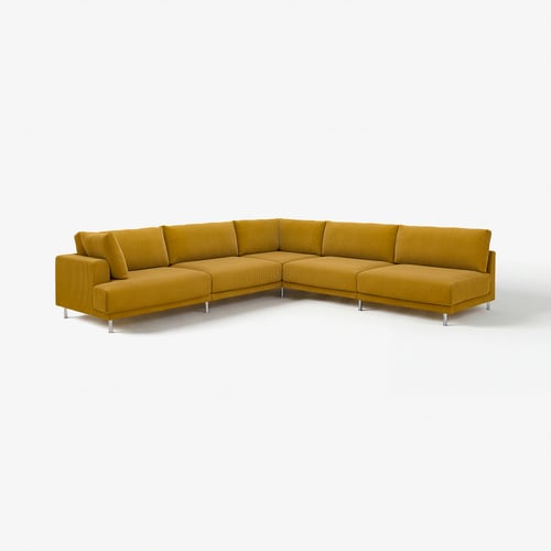 UPPÅKRA Canapé d'angle modulaire, 6 places, sans accoudoir à droite/Samsala brun jaune