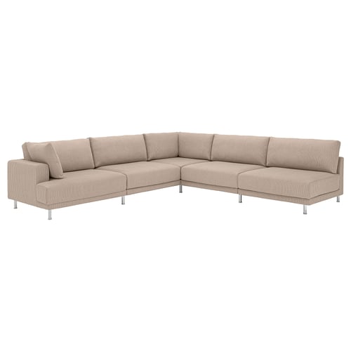 UPPÅKRA Canapé d'angle modulaire, 6 places, sans accoudoir à droite/Samsala gris-beige