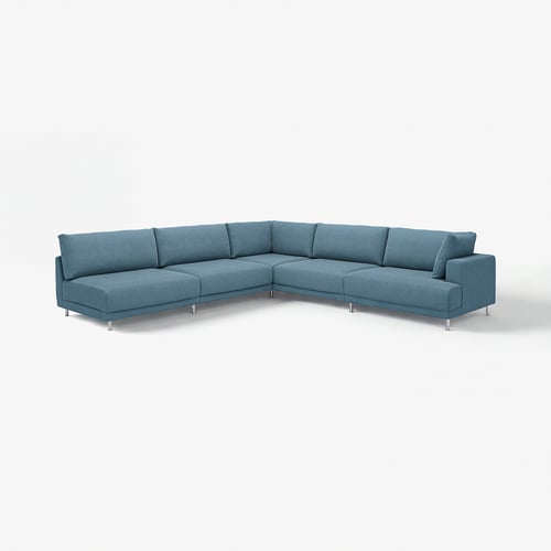 UPPÅKRA Canapé d'angle modulaire, 6 places, sans accoudoir à gauche/Axvall bleu gris foncé
