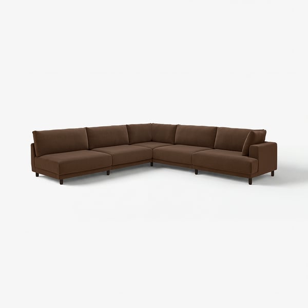 UPPÅKRA Canapé d'angle modulaire, 6 places, sans accoudoir à gauche/Samsala brun foncé