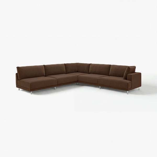 UPPÅKRA Canapé d'angle modulaire, 6 places, sans accoudoir à gauche/Samsala brun foncé