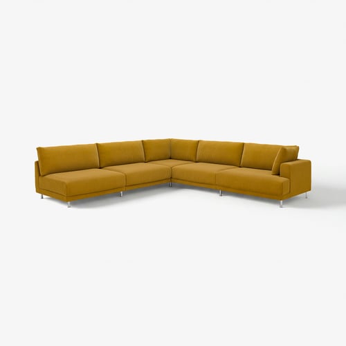 UPPÅKRA Canapé d'angle modulaire, 6 places, sans accoudoir à gauche/Samsala brun jaune