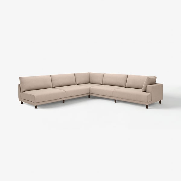 UPPÅKRA Canapé d'angle modulaire, 6 places, sans accoudoir à gauche/Samsala gris-beige