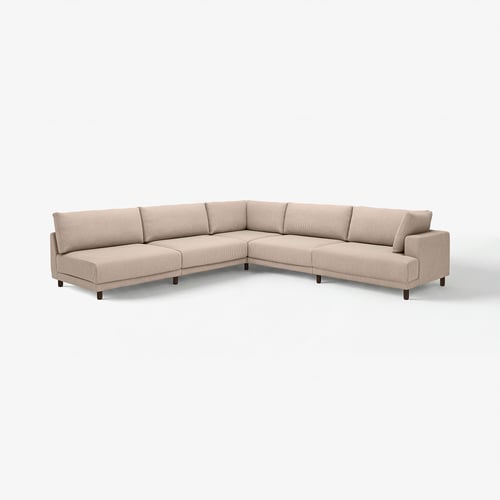 UPPÅKRA Canapé d'angle modulaire, 6 places, sans accoudoir à gauche/Samsala gris-beige