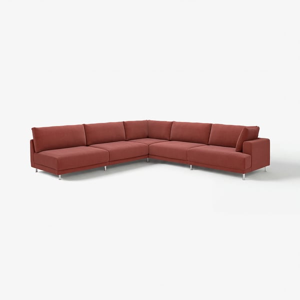 UPPÅKRA Canapé d'angle modulaire, 6 places, sans accoudoir à gauche/Samsala rouille