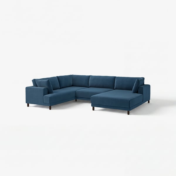 UPPÅKRA Canapé en U, 4,5 places, avec méridienne, droite/Samsala bleu foncé