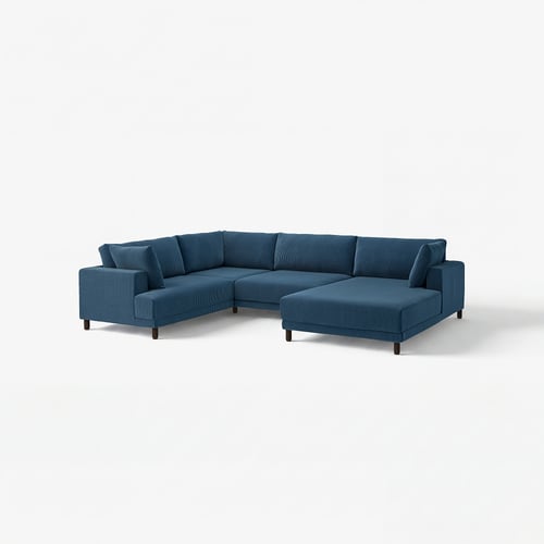 UPPÅKRA Canapé en U, 4,5 places, avec méridienne, droite/Samsala bleu foncé