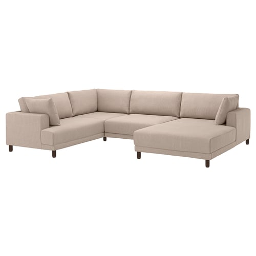 UPPÅKRA Canapé en U, 4,5 places, avec méridienne, droite/Samsala gris-beige
