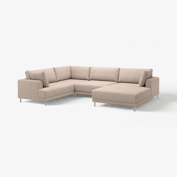 UPPÅKRA Canapé en U, 4,5 places, avec méridienne, droite/Samsala gris-beige