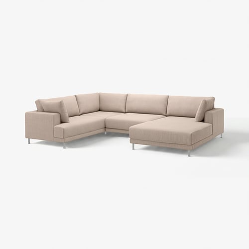 UPPÅKRA Canapé en U, 4,5 places, avec méridienne, droite/Samsala gris-beige