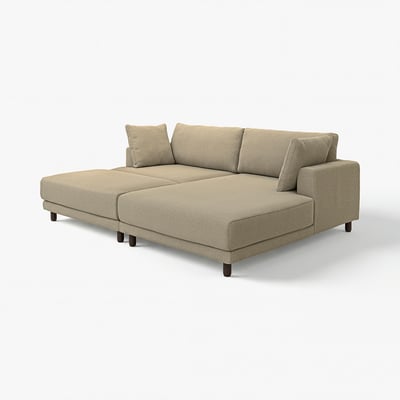 UPPÅKRA Canapé modulable 3 places, avec méridienne, droite avec repose-pied/Johanneshov brun-beige