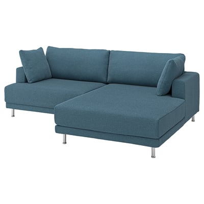 UPPÅKRA Canapé modulable 3 places, avec méridienne, droite/Axvall bleu gris foncé