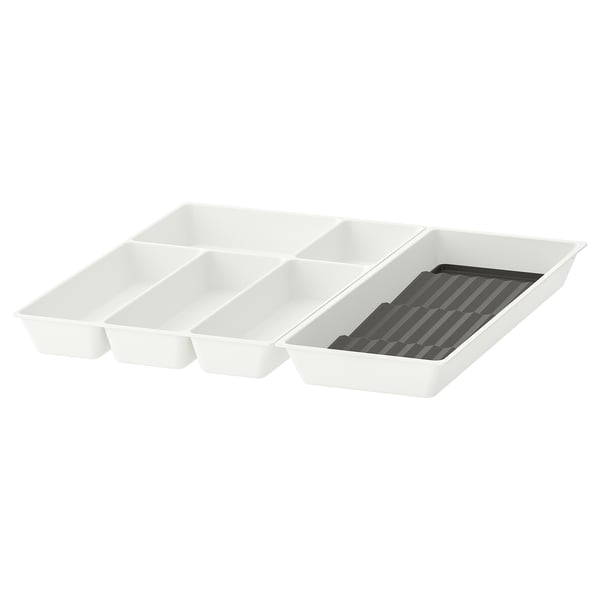 UPPDATERA Range-couverts/range-épices, blanc/anthracite, 52x50 cm