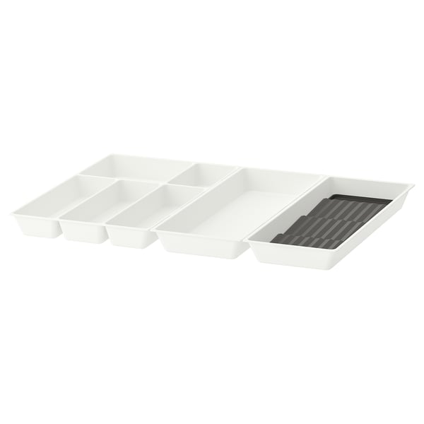 UPPDATERA Range-couverts+ustens/range-épices, blanc/anthracite, 72x50 cm