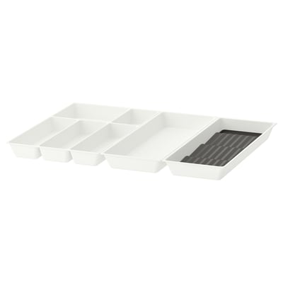 UPPDATERA Range-couverts+ustens/range-épices, blanc/anthracite, 72x50 cm