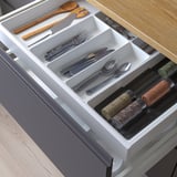 UPPDATERA Range-couverts+ustens/range-épices, blanc/anthracite, 72x50 cm