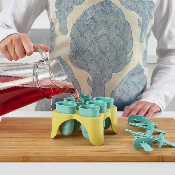 UPPFYLLD Moule bâtonnet glacé, turquoise/jaune