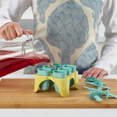 UPPFYLLD Moule bâtonnet glacé, turquoise/jaune