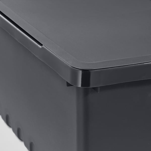 UPPSNOFSAD Boîte de rangement avec couvercle, noir, 35x25x14 cm/9 l