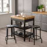 VADHOLMA Îlot pour cuisine, noir/chêne, 79x63x90 cm
