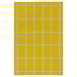 VÄNDPLATS Tapis, poils ras, jaune/à carreaux, 60x90 cm