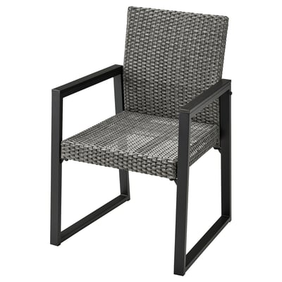 VÄRMANSÖ Chaise, extérieur, gris foncé