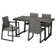 VÄRMANSÖ Table+4 chaises, extérieur, gris foncé/gris foncé, 161 cm