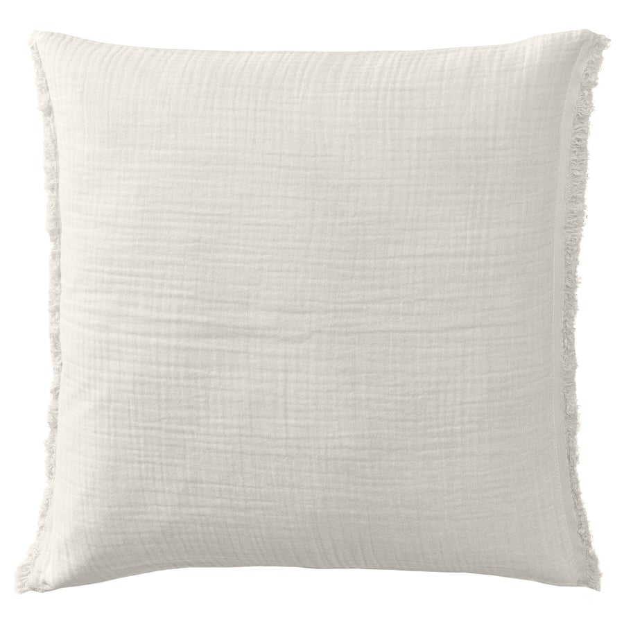 Coussin Décoratif Clara Velours Blanc Cassé - Motif Floral Brodé 3D - Anthology (Neuf)