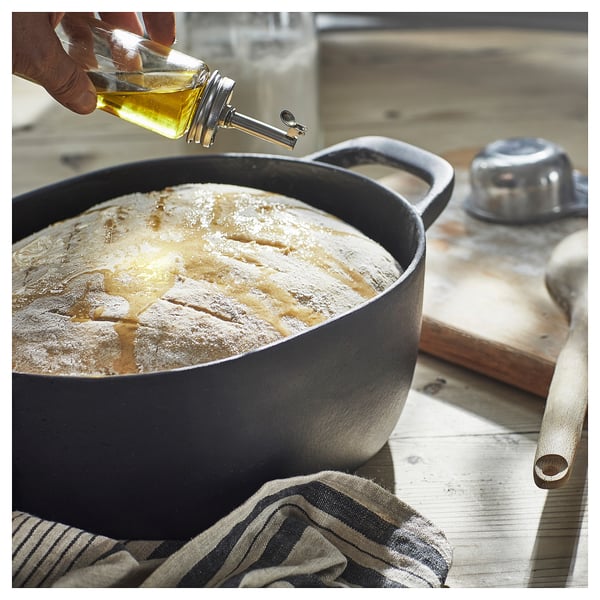 VARDAGEN Cocotte, fonte émaillée mat/noir, 5 l