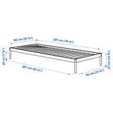 VEVELSTAD Cadre de lit avec 3 têtes de lit, blanc/Tolkning rotin, 90x200 cm