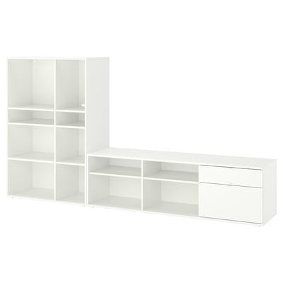 VIHALS Combinaison TV/rangement, blanc, 275x37x140 cm