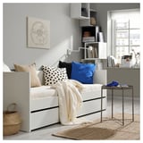 VIHALS Struct divan av lit gigogne/2 mat, blanc/Åfjäll ferme, 80x200 cm